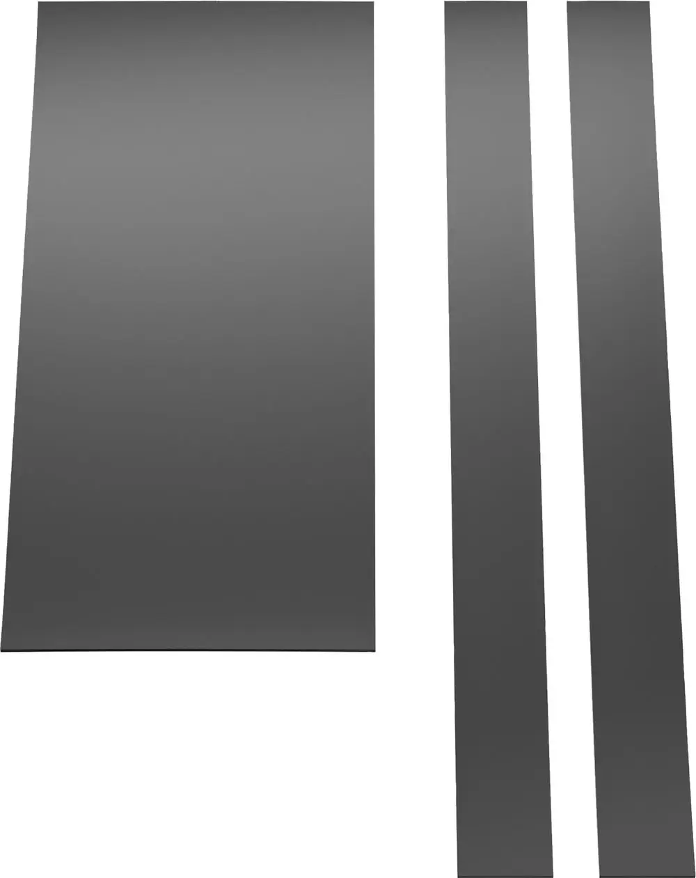 Drei graue Platten in unterschiedlichen Größen, die zur Dämmung und zum Schutz von Aufputzschränken geeignet sind. Produkt von Bosch.